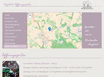 Erstellung Homepage für Restaurant Adelheids Spargelhaus