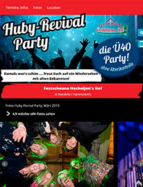 Neue Homepage erstellt für Ü-40 Party in Raesfeld